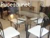 ensemble table en verre et chaises
